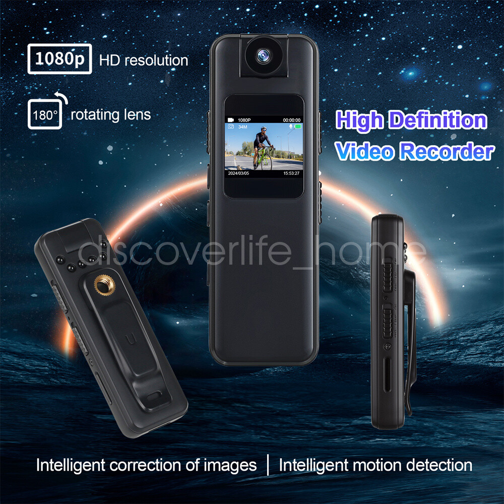 1080P Camcorder Mini Body Camera HD 180° Video DVR Night Vision Support 32G-128G-image