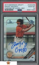 2019 Bowman Draft 1st Chrome Grant McCray #/499 Refractor Rookie Auto GEM PSA 10