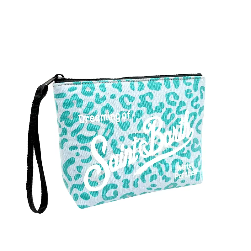 Borsa Estiva Mare Saint Barth Leopardata Con Nappe, Fatta A Mano 38x20x33 Cm