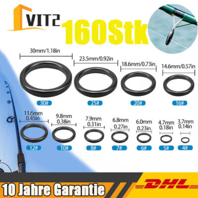 160X Angelruten Reparaturset Ring Rutenauge Ersatzset Keramik Führungsring Rute