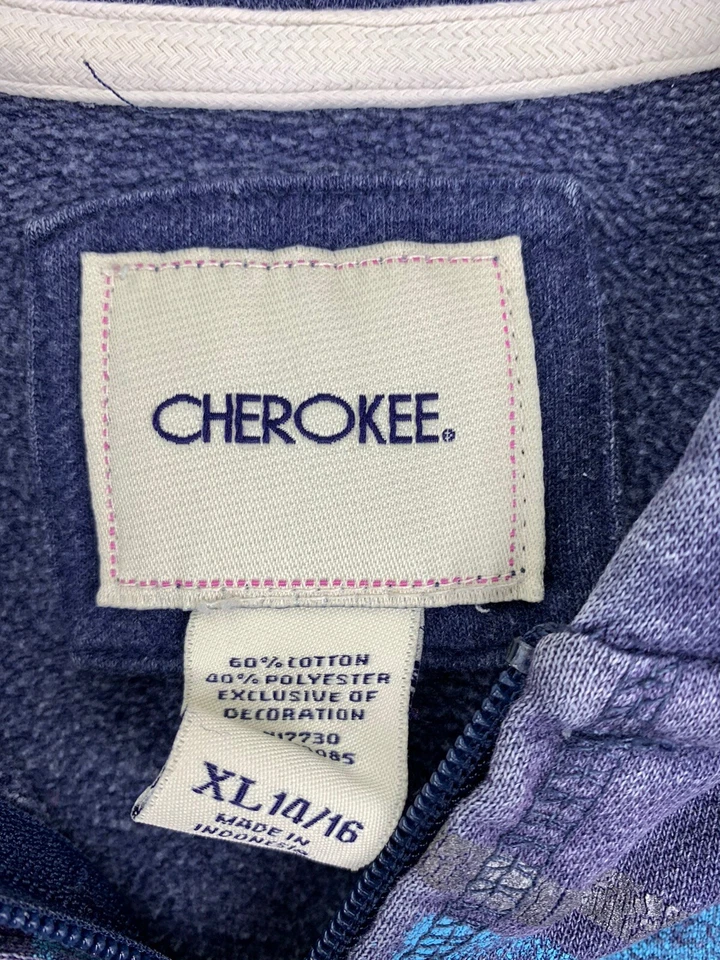 Чероки спереди молнии голубоватый/пурпурный толстовка с капюшоном любовь + мир девочки размер XL 14/16 - Изображение 3 из 4