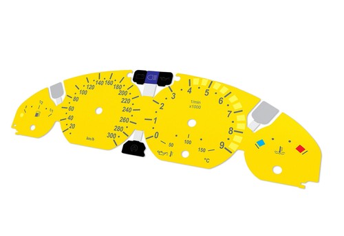 For BMW M3 E46 Yellow - Speedometer Dials from MPH to Km/h Cluster Gauges - Picture 6 of 6