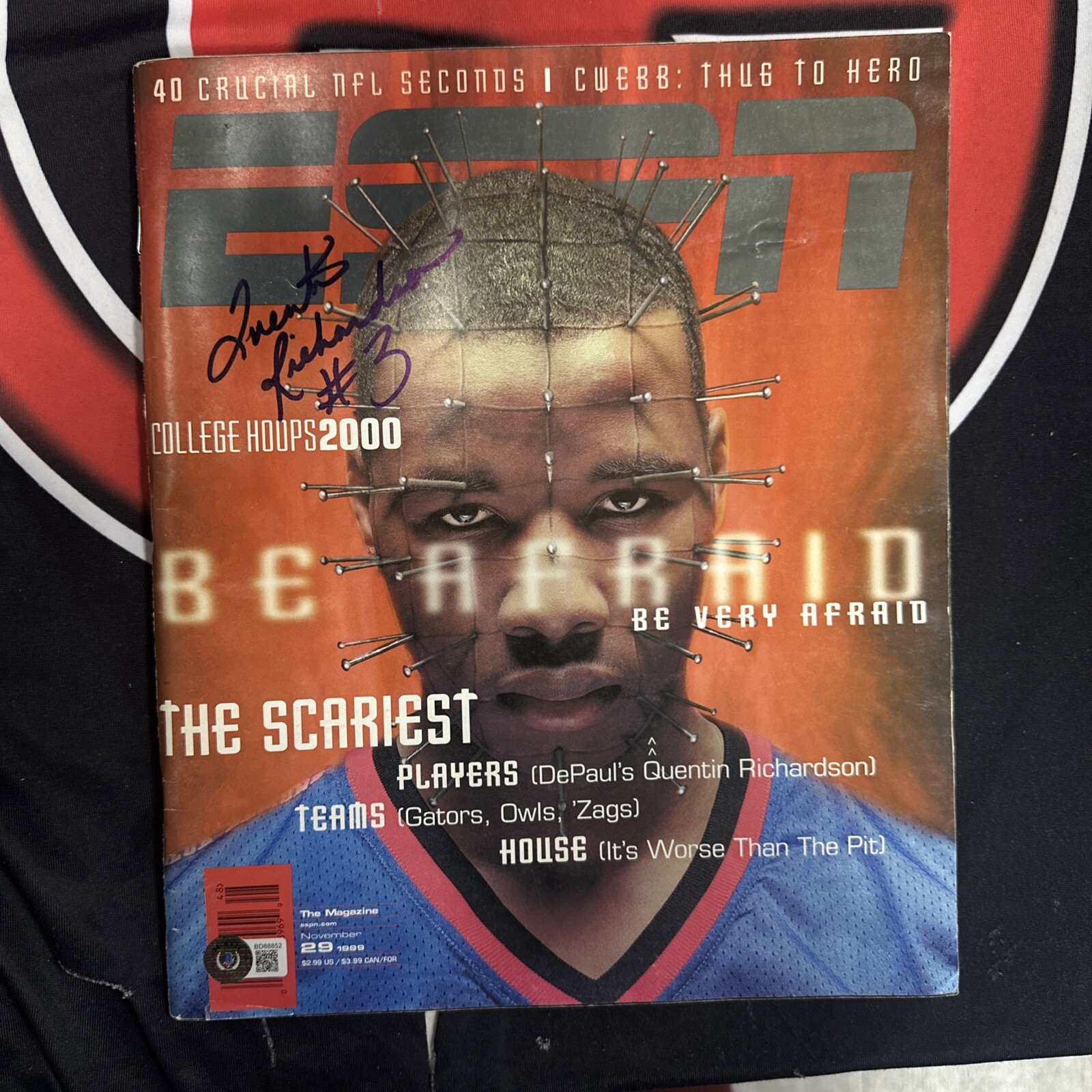 Quentin Richardson Autographed Signed New York Knicks DEPAUL ESPN MAG BECKETT BAS AUTHENTIC 