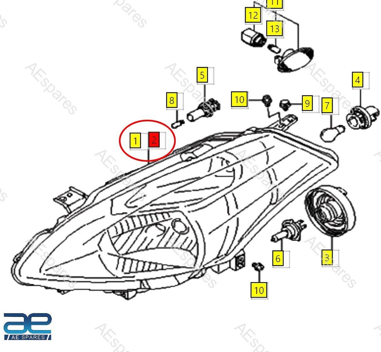 Headlight Headlamp Assembly Left For Suzuki Ertiga 1st Gen 35321M60M00