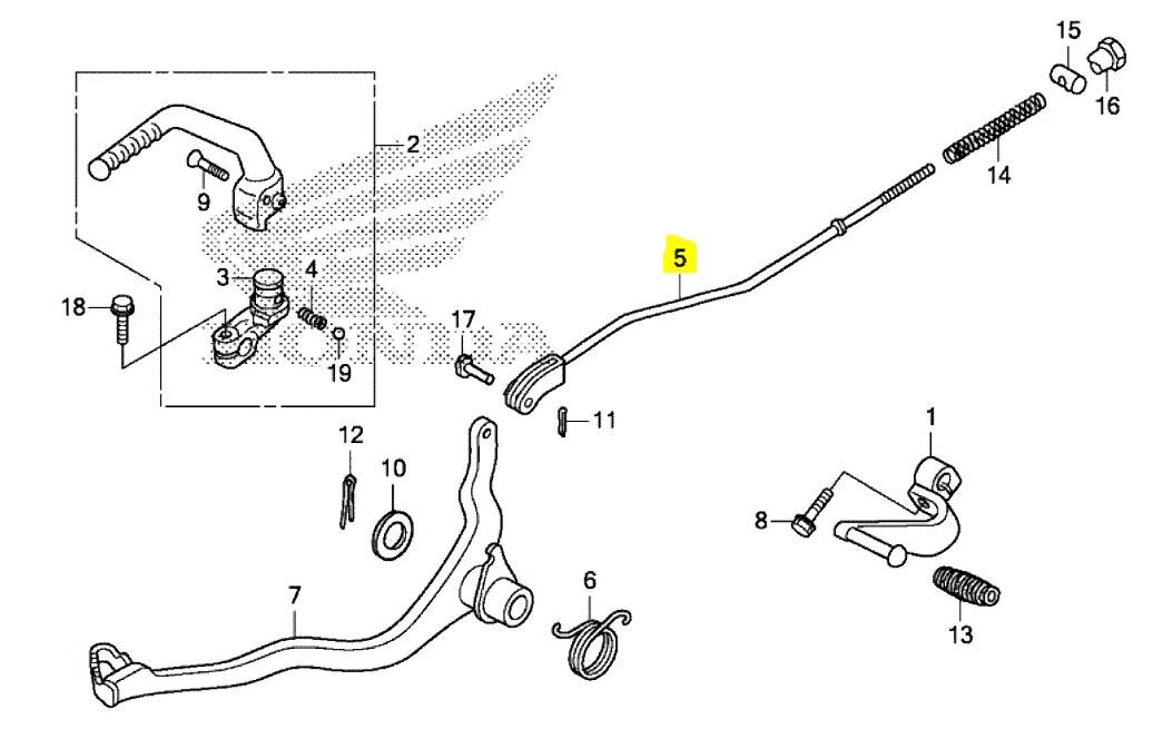 2013-2024 Honda CRF110F Rear Brake Rod | 43451-KYK-910 | Genuine