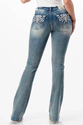 Jeans Grace in LA Bootcut Western Embellishment EBS625