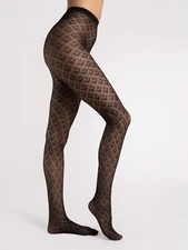 Fiore BISETTE 30 Denier Diamond Pattern Pantyhose Fashion Sheer Tights Hosiery