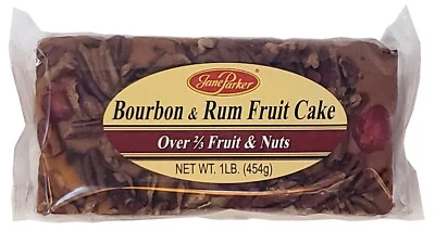 Jane Parker Bourbon & Rum Fruitcake Fruit Cake 16 Ounce Loaf FREE SHIPPING!