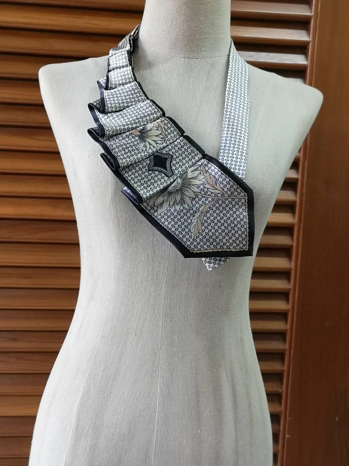 Collar Corbata Collar Corbata Vintage Hecho a Mano Tela Collar Distintivo Collar Foto 4 de 4