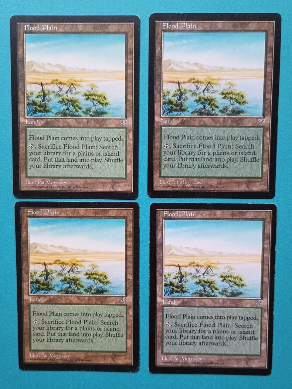 Magic the Gathering MTG Mirage FLOOD PLAIN  X 4  U ( 2 LP/EX & 2 MP) 1996!
