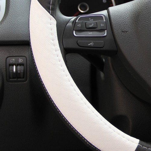 { Black White } Easy Slip On Steering Wheel Cover Perfect Fit & Durable - Bild 5 von 6