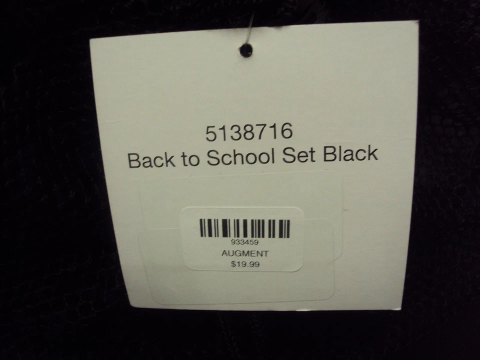 Travel Set Black Back to School 8 pieces in a Mesh Tote Bag - Image 3 of 4