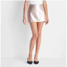 Women's Metallic Mini Skirt - Future Collective Champagne XS