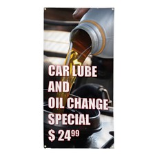 Vertical Vinyl Banner Multiple Sizes Car Lube  Oil Change Special Outdoor Black