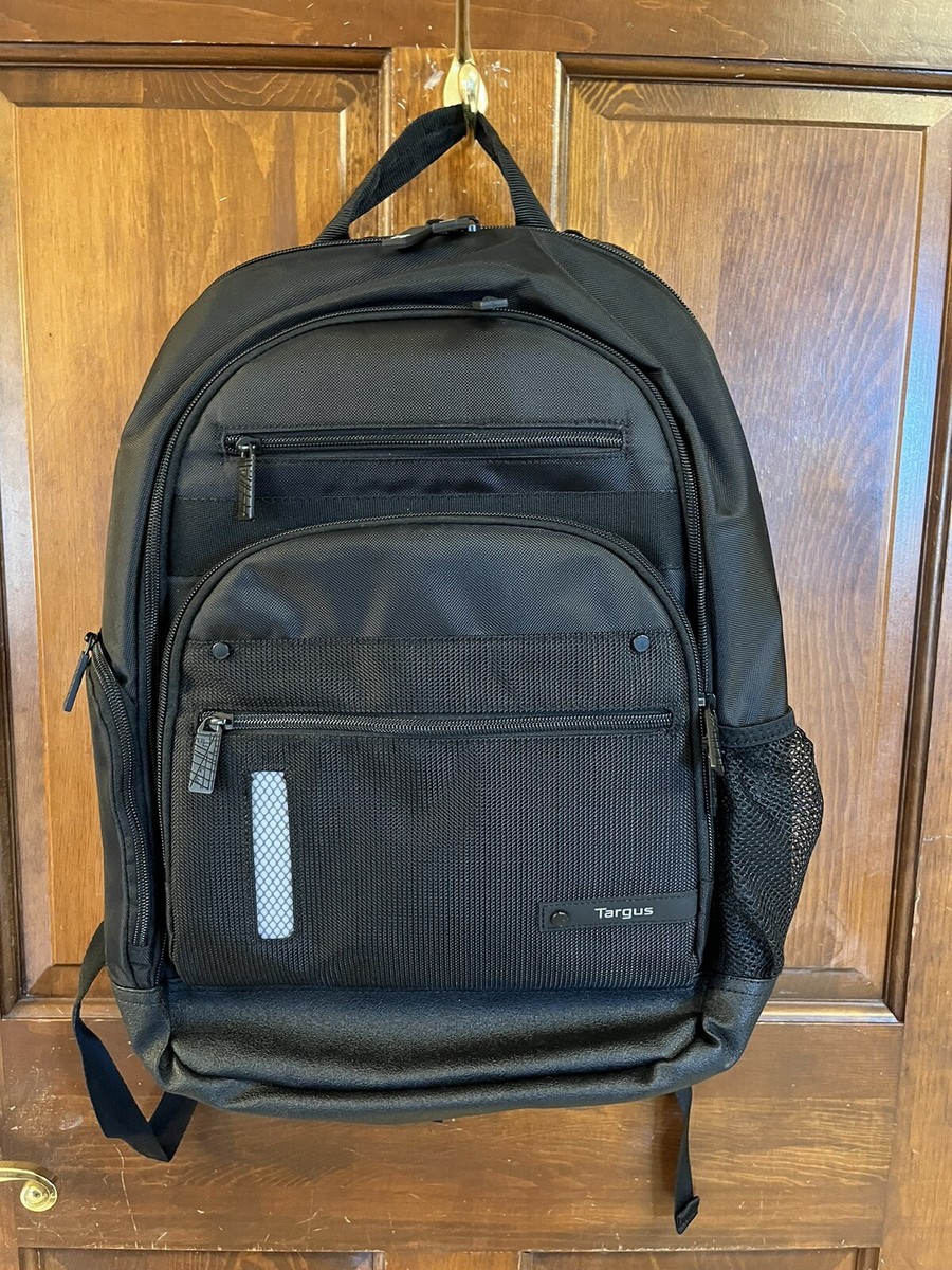 Targus Revolution Travel TSA-Friendly Backpack w 14in Laptop Sleeve,  Black EUC