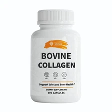 Bovine Collagen Capsules - Grass-Fed Peptides for Joint & Bone Support - 100 Ct