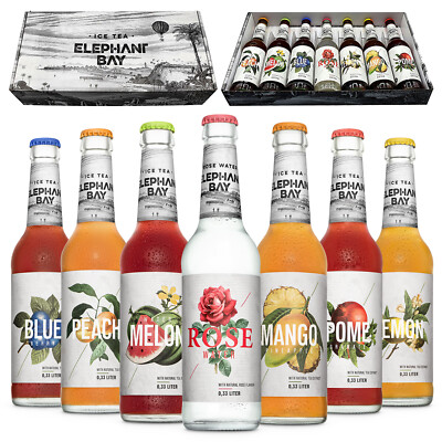 ICE TEA Eistee Elephant Bay - 7 Sorten Probier Set - Peach + Melon + Blueberry 