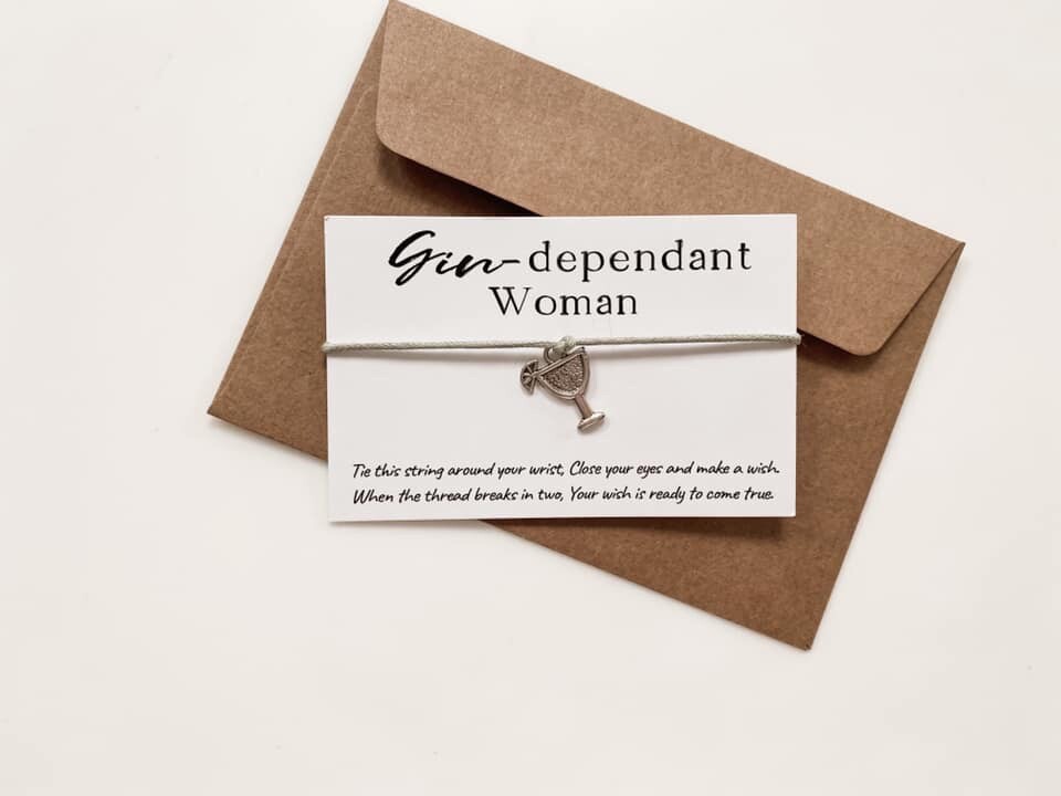 Little Wish String Cord Bracelet for Gin Lover Christmas Gift Joke Present-image