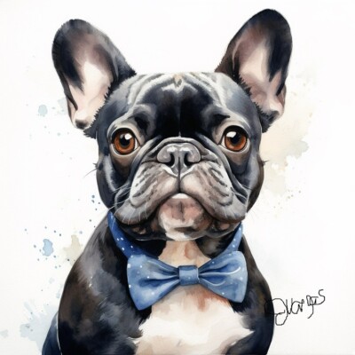 French Bulldog Gucci Dog Bow TNF X Gucci Inspired Beige Fluffy Dog - Main Image