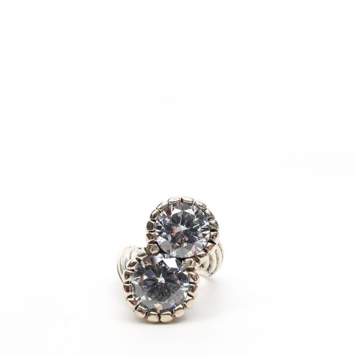 Anillo King Baby Studio Patrón Torcido con Doble 10 mm Cz Plata .925 Talla 7 - Imagen 2 de 8