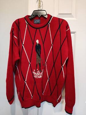 Peconic Bay Traders Argyle Golfer Sweater Mens L Multicolor USA Made 90s Y2K