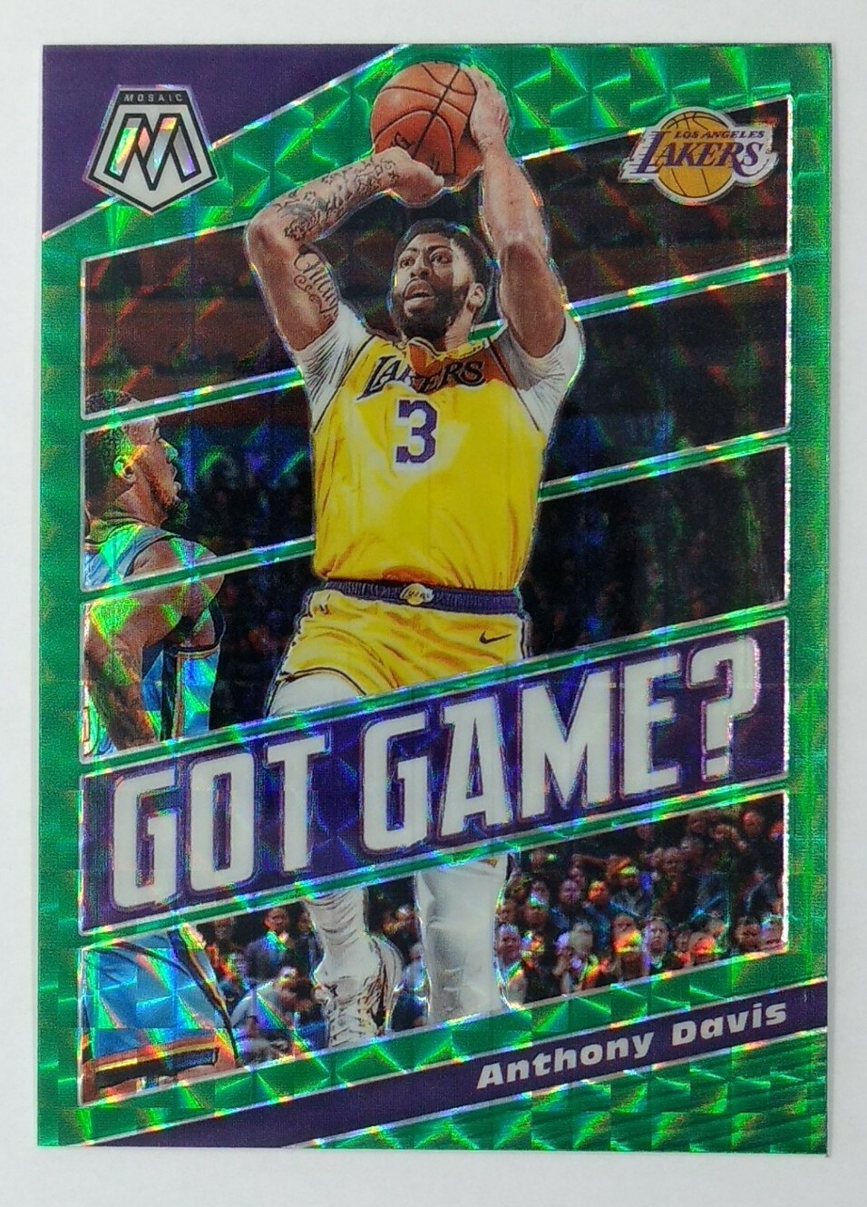 2019-20 Panini Mosaic Got Game? Green Prizm Anthony Davis #6, Refractor
