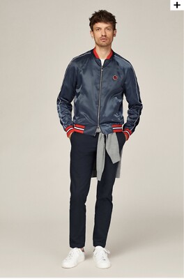 Cazadora Bomber Hombre Azul Chamarra Bomber Azul Marino CAROLINA - Main Image