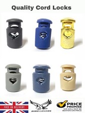 QUALITY SINGLE HOLE TOGGLE SPRING STOP HOLE CORD LOCKS STOPPER VARIOUS COLOURS