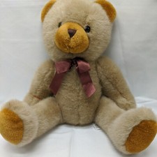 Vintage 12" Fiesta Light Brown Teddy Bear Plush With Bowtie