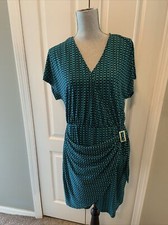 Michael Kors Ladies Tile Blue Dress Size Large 