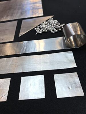 Premium Indium Foil Sheet 99.999%, 4.0'' by 4.0'' (100mm by 100mm); 8 thicknesses