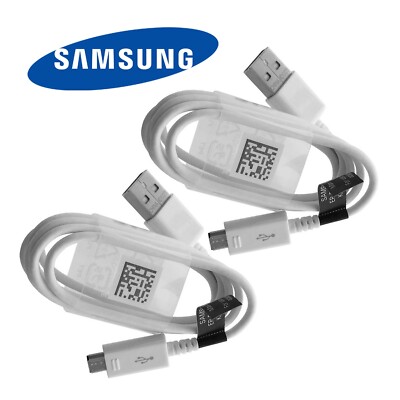 2x OEM Samsung Galaxy Fast Charger Micro USB Cable Data Cord For Smartphone