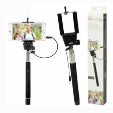 Extendable Wired Built-In Shutter Selfie Stick for iPhone Samsung Android Phones