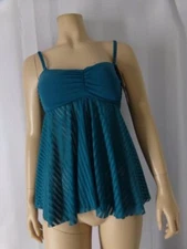 GOTTEX  PROFILE Tankini Top Bandeau Sheer Bliss size 8 Teal NWT