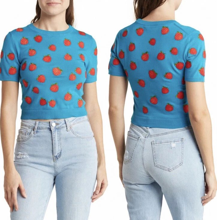 Alice and olivia top ciara cropped sweater
