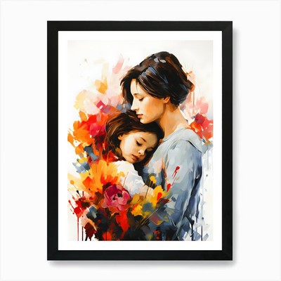 Mother S Embrace A Symphony Of Love Gerahmtes Wandbild Poster Leinwanddruck Bild
