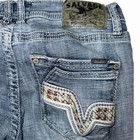 Salvage Men’s Blue Bootcut Jeans Regular Fit Cotton Medium Wash Mid Rise — photo 4