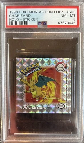 1999 Pokemon Action Flipz #SR3 Charizard Holo Sticker - PSA 8