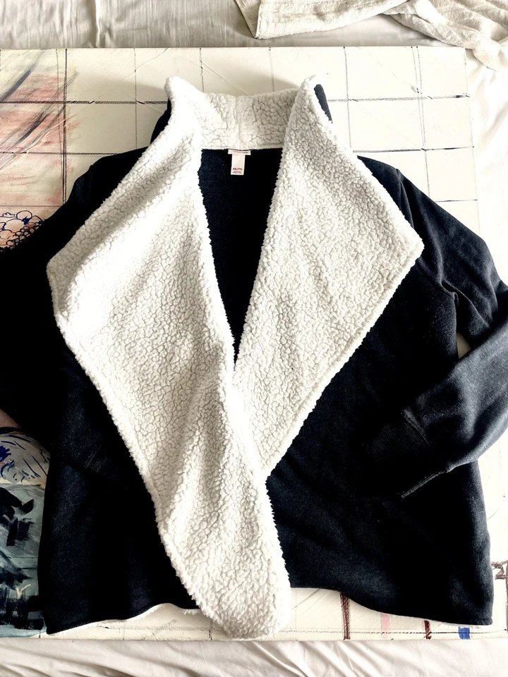 Suéter envolvente de algodón/poliéster gris XXL Mossimo Supply Co. para mujer Foto 2 de 4