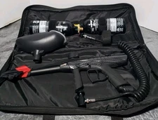 Tippmann Gryphon FX Paintball Gun w/ 2 Tanks, Hopper, Hose & Case, Working