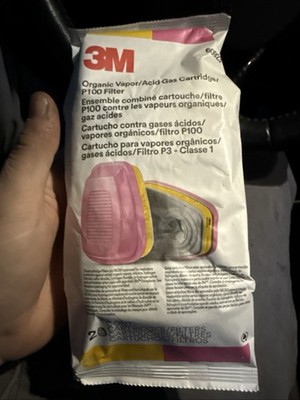 2 Pack 3M 60923 Organic Vapor Acid Gas Cartridge P100 Filter