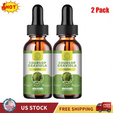 2pcs 60ml Soursop Graviola Liquid Drops 1800mg Supports Immune Boost,Antioxidant
