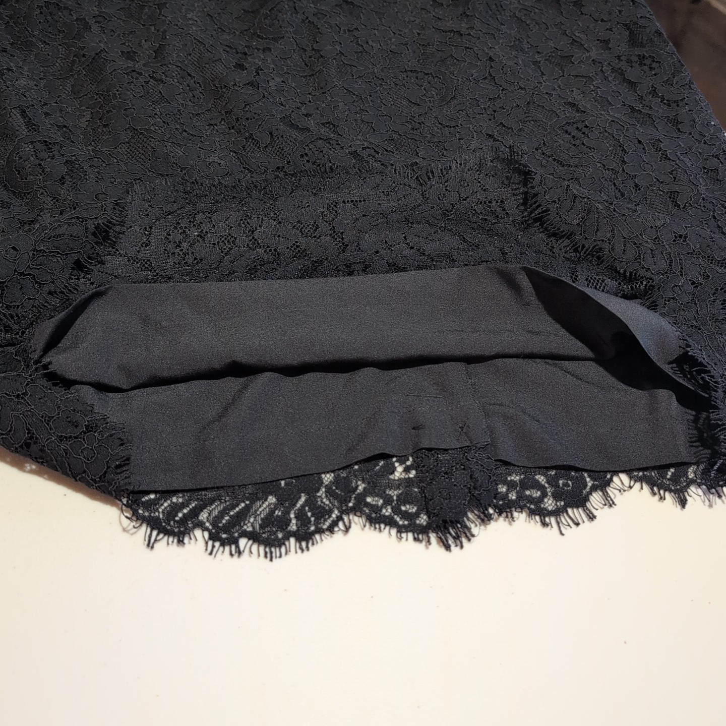 Lauren Ralph Lauren Skirt Black 16 Fully Lined Floral Lace Pencil Office Siren