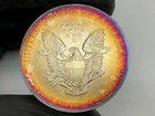 2007 American Silver Eagle 1oz MONSTER Bullseye 🎯 🌈 Toning Toned Toner Rainbow
