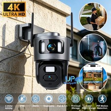 4K 8MP Dual Lens 4 4MP WiFi PTZ Plug in Security Camera Auto Track Night Vision