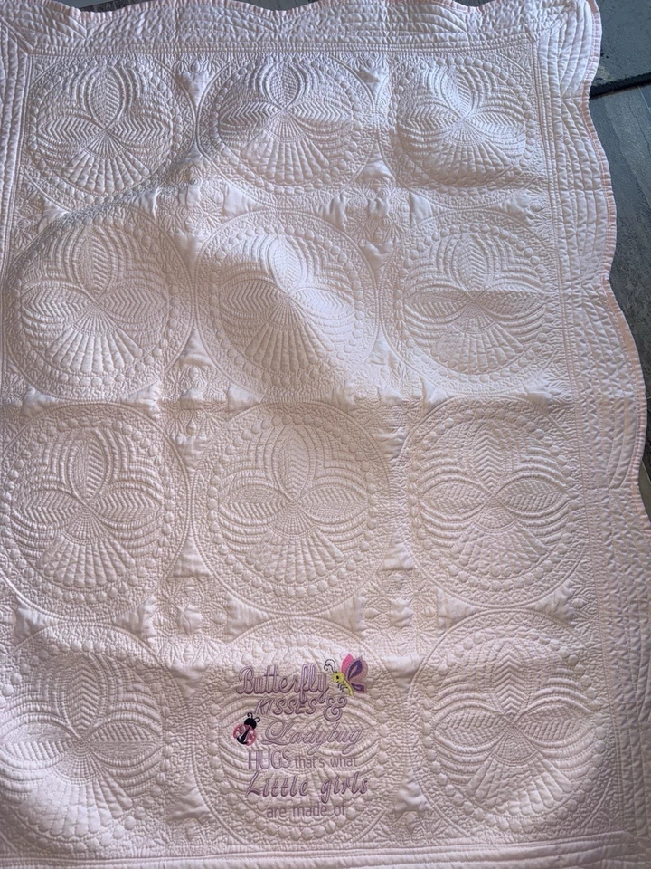 Edredón bordado para bebé niña, edredón bordado, manta para cuna, edredón para bebé Foto 4 de 4