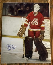 Dan Bouchard 16x20 Autographed Photo Atlanta Flames Metallic Print