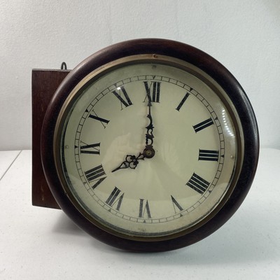 Vintage Hettich Patentert Western Germany 10  Wood Brass Wall Clock Mid Century