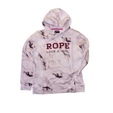 women's Hoodie sweatshirt Large Pullover Hooey Rope Like A girl marble design