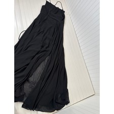 NWOT Lulus Romantically Speaking Black Cowl Lace-Up Maxi Dress Wedding Prom M